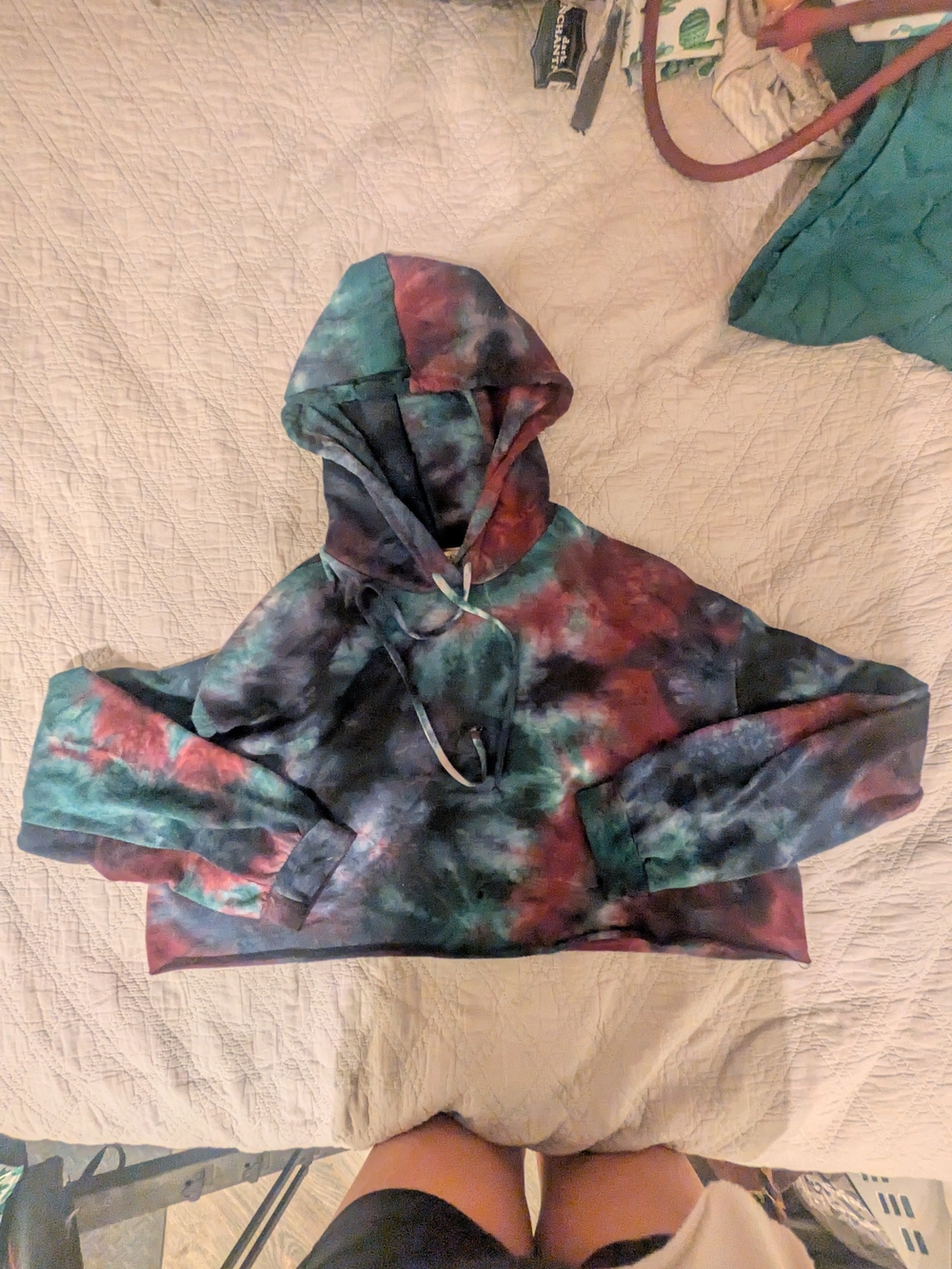 Papaya Tie-Dye Cropped Hoodie in Multicolor